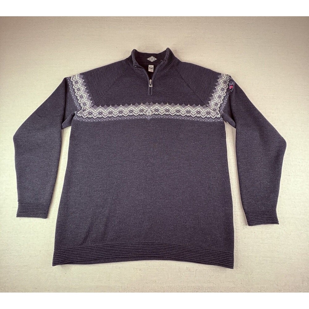 Dale of Norway Moritz Men’s XXL 1/4 Zip Merino Wool Ski Sweater Charcoal Gray